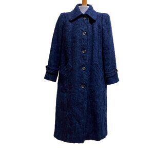 Bardolino Luxury Mohair Wool Coat Variegated Blue Vintage Anna Collection